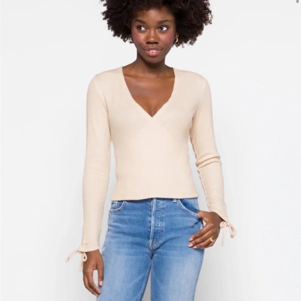 1. State Women's Soft Cream V-Neck Blouse - Picture 6 of 6